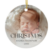 Primeiro Natal do Bebê Elegante com Dupla Foto