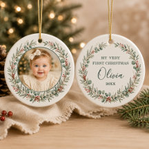 Primeiro Natal do Bebê Foto Personalizada