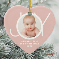 Primeiro Natal do Bebê Foto Personalizada Rosa