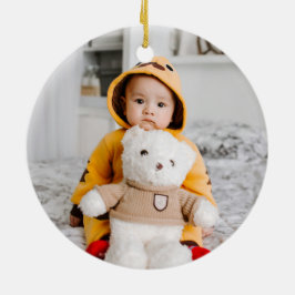 Ornamento De Cerâmica Primeiro Natal do bebê | Fotografia personalizada 