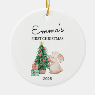 Ornamento De Cerâmica Primeiro Natal do Bebê Personalizado, Presente de