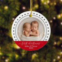 Primeiro Natal do Bebê Pontos Pretos, Brancos e Ve
