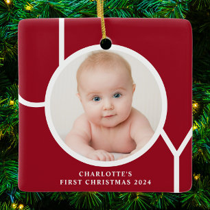 Ornamento De Cerâmica Primeiro Natal do Bebê Presente Personalizado Foto