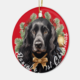 Ornamento De Cerâmica Primeiro Natal do Cocker Spaniel
