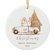 Primeiro Natal do Dourado Elegante Bebê de Árvore