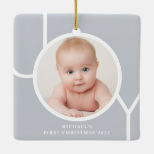 Ornamento De Cerâmica Primeiro Natal do Photo Baby Personalizado