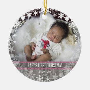 Ornamento De Cerâmica Primeiro Natal dos bebés