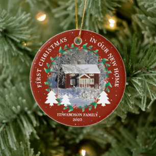 Ornamento De Cerâmica Primeiro Natal em foto da casa da nossa nova Casa