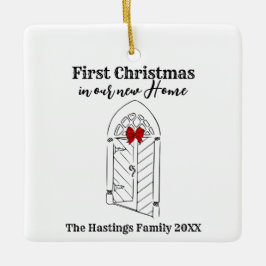 Ornamento De Cerâmica Primeiro Natal em nossa nova Casa