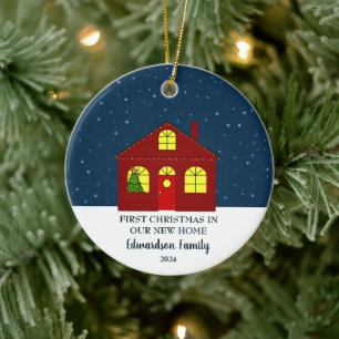 Ornamento De Cerâmica Primeiro Natal em nossa nova Casa