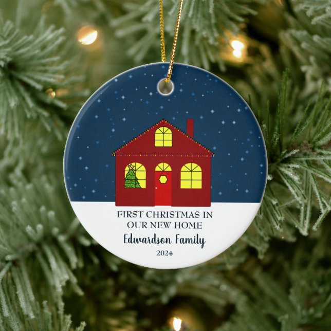 Ornamento De Cerâmica Primeiro Natal em nossa nova Casa (Árvore)