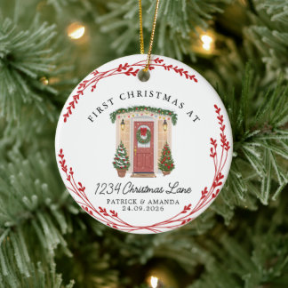 Ornamento De Cerâmica Primeiro Natal em Nossa Nova Casa