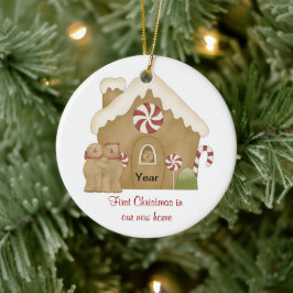 Ornamento De Cerâmica Primeiro Natal em nossa Nova Casa