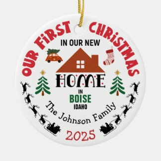 Ornamento De Cerâmica Primeiro Natal Em Nossa Nova Casa Personalizado
