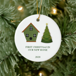 Ornamento De Cerâmica Primeiro Natal em nosso Natal Home novo