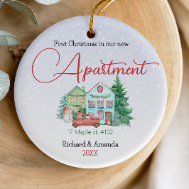 Ornamento De Cerâmica Primeiro Natal em nosso novo apartamento, a horta