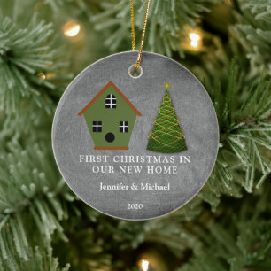 Ornamento De Cerâmica Primeiro Natal em nosso quadro Home novo