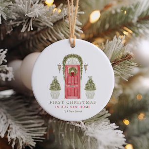 Ornamento De Cerâmica Primeiro Natal em Nova Casa