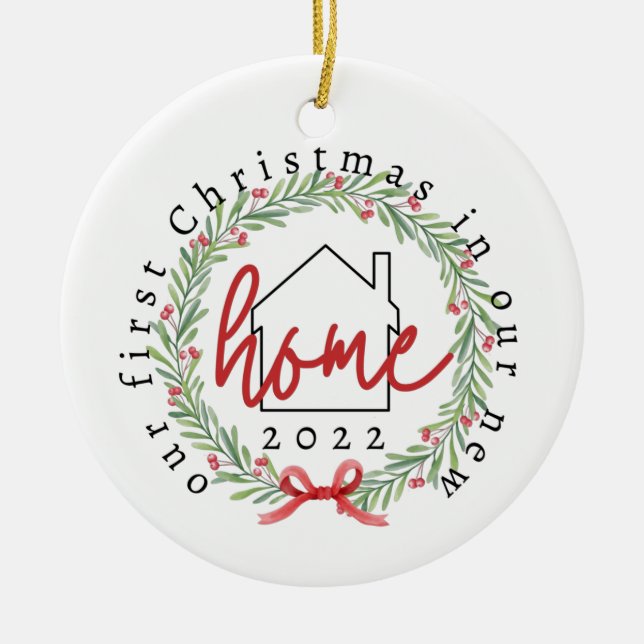 Ornamento De Cerâmica Primeiro Natal em Nova Ornação Doméstica (Frente)