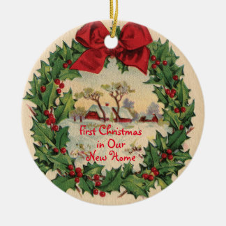 Ornamento De Cerâmica Primeiro Natal em Nova Ornação Doméstica