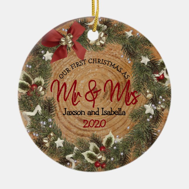 Ornamento De Cerâmica Primeiro Natal - Fúria de Natal (Frente)