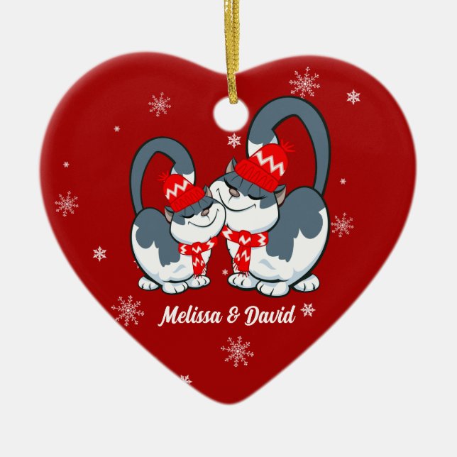 Ornamento De Cerâmica Primeiro Natal Juntos.Enfeites de natal Personaliz (Frente)