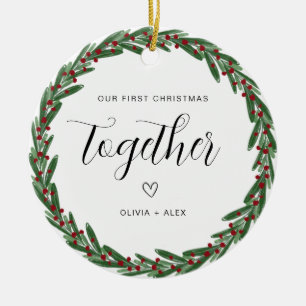 Ornamento De Cerâmica Primeiro Natal Juntos Presente para Casal de Natal