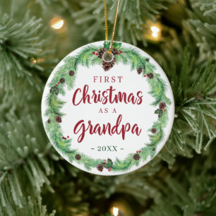 Ornamento De Cerâmica PRIMEIRO NATAL Moderno COMO UMA Foto GRANDPA