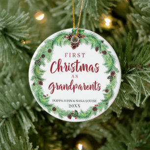 Ornamento De Cerâmica PRIMEIRO NATAL Moderno Como VOVOS VOTOS Foto