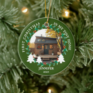 Ornamento De Cerâmica Primeiro Natal na minha pequena casa foto
