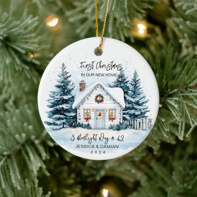 ORNAMENTO DE CERÂMICA PRIMEIRO NATAL NA NOVA CASA (Árvore)