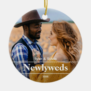 Ornamento De Cerâmica Primeiro Natal - Newlyweds
