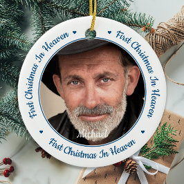 Ornamento De Cerâmica Primeiro Natal No Céu Personalizado 2 Memorial Fot