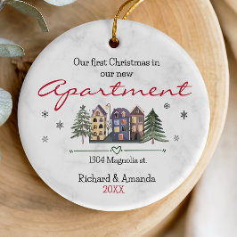 Ornamento De Cerâmica Primeiro Natal no nosso novo apartamento
