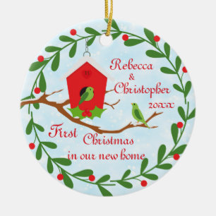 Ornamento De Cerâmica Primeiro Natal - Nova Casa