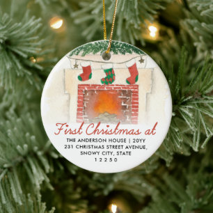Ornamento De Cerâmica Primeiro Natal - Novo estoque de Lareira doméstic