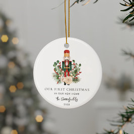 Ornamento De Cerâmica Primeiro Natal - Novo Script do Quebra-Nozes Domés