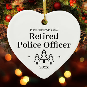 Ornamento De Cerâmica Primeiro Natal Oficial de Polícia Aposentado Apose