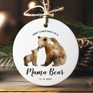 Ornamento De Cerâmica Primeiro Natal personalizado como mãe