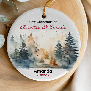 Ornamento De Cerâmica Primeiro Natal Tio Tia Doce