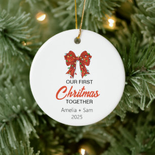 Ornamento De Cerâmica Primeiro Natal Vivendo Juntos 2025 Novo Casal