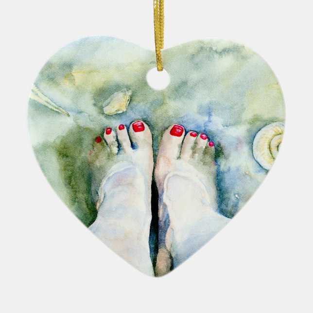 Ornamento De Cerâmica Primeiro Pedicure (Frente)