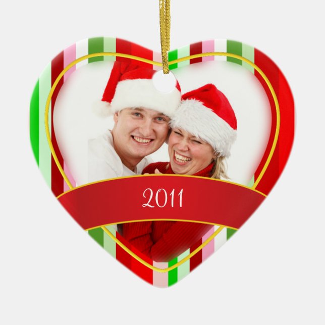 Ornamento De Cerâmica Primeiros Natal/foto (Frente)