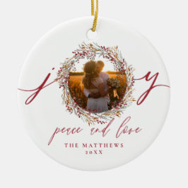 Ornamento De Cerâmica Primeiros Sr. do Natal e Sra. Baga Alegria Foto