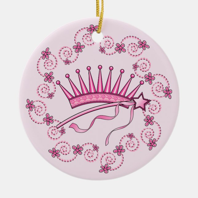 Ornamento De Cerâmica Princesa bonito Coroa (Frente)
