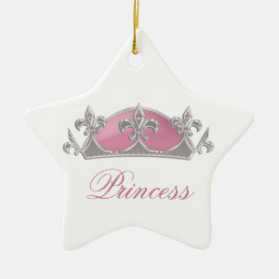 Ornamento De Cerâmica Princesa cor-de-rosa Falso Coroa Sparkling com