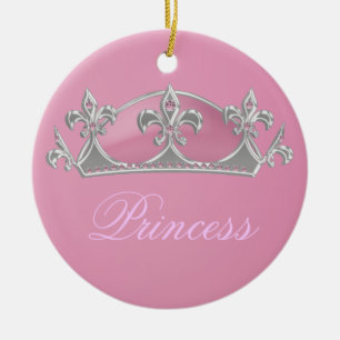 Ornamento De Cerâmica Princesa cor-de-rosa Falso Coroa Sparkling com