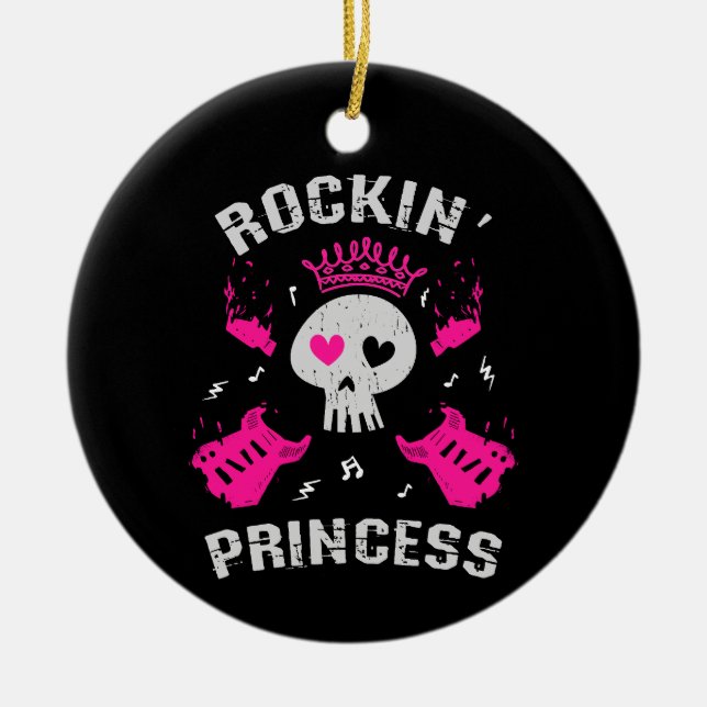 Ornamento De Cerâmica Princesa do Rock (Frente)