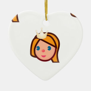 Ornamento De Cerâmica princesa emoji