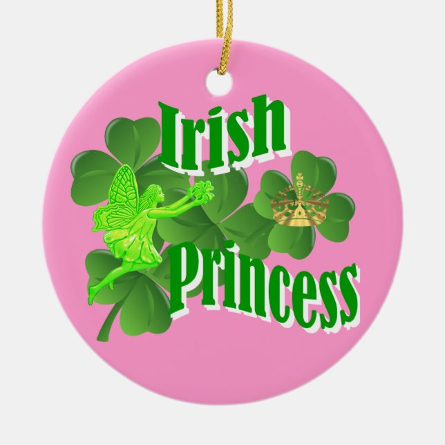 Ornamento De Cerâmica Princesa irlandesa (Frente)